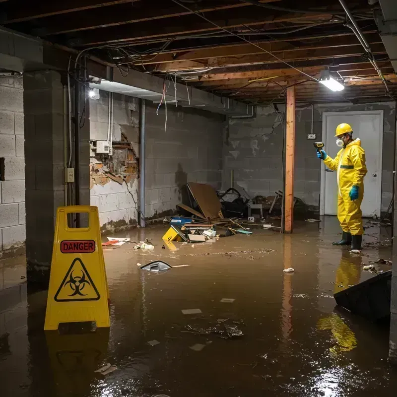 Flooded Basement Electrical Hazard in Bloomfield, MO Property